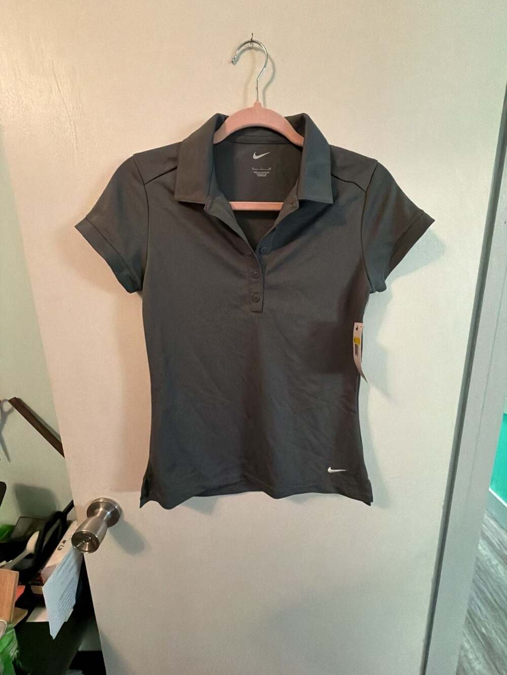 C0107 Nike Golf Polo Shirt Size S Gray Dri-Fit